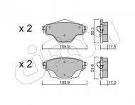 822-988-0 CIFAM - Zestaw klocków, hamulec tarczowy Citroen C4 Grand Picasso II  13- tył (tarcza o srednicy 290m