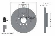 92273103 TEXTAR - TARCZA HAMULCOWA PRZOD 