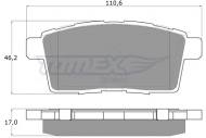 1743 TOMEX - ZESTAW KLOCKÓW, HAMULEC TARCZOWY KLOCKI HAMULC. MAZDA CX-7  07- TYŁ