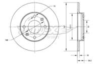 TX70-50 TOMEX - TARCZA HAMULCOWA (247X10MM)  PEUGEOT 106 I (1A, 1C) 09/91-04/96  206 (2A/C) 0