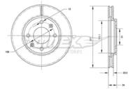 TX70-64 TOMEX - TARCZA HAMULCOWA (247X20,4MM)  PEUGEOT 206 (2A/C) 09/98-  106 I (1A, 1C) 09/9