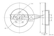 TX73-78 TOMEX - TARCZA HAMULC. CHRYSLER GRAND VOYAGER 07- TYŁ