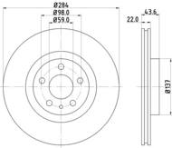 8DD355101951 HELLA PAGID - tarcza ham. malow. prz. AR DO FI LA OP 