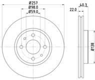 8DD355103971 HELLA PAGID - tarcza ham. malow. prz. AR CHR CI FI LA PE