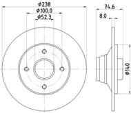 8DD355104021 HELLA PAGID - tarcza ham. tył RE 