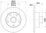 8DD355104231 HELLA PAGID - tarcza ham. malow. tył AU 