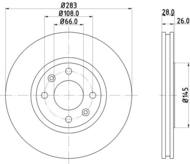 8DD355105051 HELLA PAGID - tarcza ham. malow. prz. CI PE 