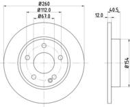 8DD355105971 HELLA PAGID - tarcza ham. malow. prz. MB 