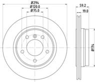 8DD355106571 HELLA PAGID - tarcza ham. malow. tył BMW 