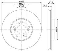 8DD355108141 HELLA PAGID - tarcza ham. prz. AC HO 