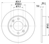 8DD355108391 HELLA PAGID - tarcza ham. malow. tył CI NI PE 