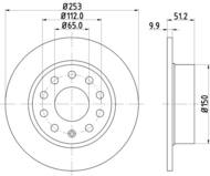 8DD355109601 HELLA PAGID - tarcza ham. malow. tył AU SE SK VW 