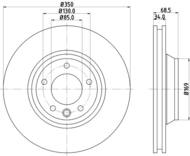 8DD355109781 HELLA PAGID - tarcza ham. Q7 TOUAREG /P/ mal prz. AU POR VW