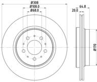 8DD355110611 HELLA PAGID - tarcza ham. malow. tył VO VO ASIA 