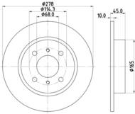 8DD355110661 HELLA PAGID - tarcza ham. tył NI 