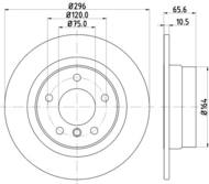 8DD355111301 HELLA PAGID - tarcza ham. malow. tył BMW 