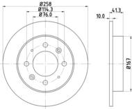 8DD355111451 HELLA PAGID - tarcza ham. tył KIA 