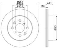 8DD355111591 HELLA PAGID - tarcza ham. malow. prz. CHE HOL OP SU SU