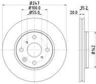 8DD355112311 HELLA PAGID - tarcza ham. malow. prz. CI PE TO 