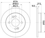 8DD355112801 HELLA PAGID - tarcza ham. tył DO HY KIA 