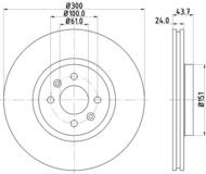 8DD355113061 HELLA PAGID - tarcza ham. malow. prz. RE 