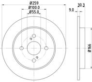 8DD355113601 HELLA PAGID - tarcza ham. tył AM DA TO 