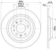 8DD355114501 HELLA PAGID - tarcza ham. tył MA 