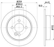 8DD355115261 HELLA PAGID - tarcza ham. malow. tył MINI 