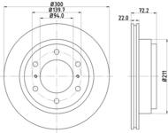 8DD355118651 HELLA PAGID - tarcza ham. malow. tył MI 