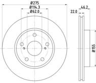 8DD355118961 HELLA PAGID - tarcza ham. malow. prz. TO 