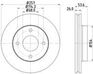 8DD355118571 HELLA PAGID - tarcza ham. malow. prz. MI NI 