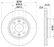 8DD355119461 HELLA PAGID - tarcza ham. malow. prz. DA LA RE SMART 