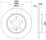 8DD355119501 HELLA PAGID - tarcza ham. malow. tył FO VO 