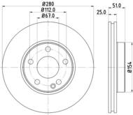 8DD355119601 HELLA PAGID - tarcza ham. malow. prz. MB 