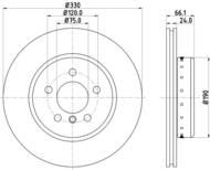 8DD355120661 HELLA PAGID - tarcza ham. malow. 2-el. HC prz. BMW 