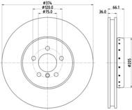 8DD355120681 HELLA PAGID - tarcza ham. malow. 2-el. HC prz. BMW 