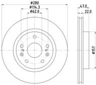 8DD355120521 HELLA PAGID - tarcza ham. malow. prz. SU 