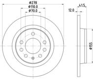 8DD355122201 HELLA PAGID - tarcza ham. malow. tył OP PO SAT 