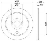 8DD355122281 HELLA PAGID - tarcza ham. malow. tył SU TO 