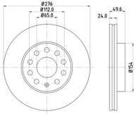 8DD355122721 HELLA PAGID - tarcza ham. malow. prz. AU SE SK VW 