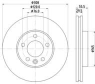 8DD355123511 HELLA PAGID - tarcza ham. malow. HC prz. VW 