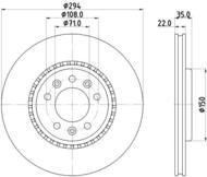 8DD355125401 HELLA PAGID - tarcza ham. malow. tył CI OP PE TO 