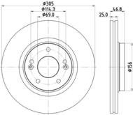 8DD355126541 HELLA PAGID - tarcza ham. malow. prz. HY KIA 