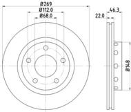 8DD355127431 HELLA PAGID - tarcza ham. malow. HC tył AU 