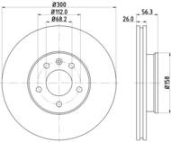 8DD355127701 HELLA PAGID - tarcza ham. malow. HC prz. FO SE VW 