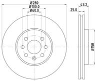 8DD355128211 HELLA PAGID - tarcza ham. malow. HC prz. HOL OP 