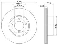 8DD355128421 HELLA PAGID - tarcza ham. malow. HC prz. BMW 