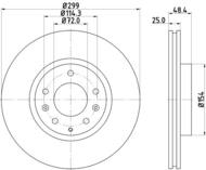 8DD355128991 HELLA PAGID - tarcza ham. malow. HC prz. MA 