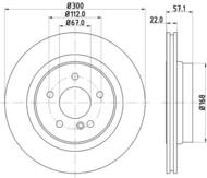 8DD355129531 HELLA PAGID - tarcza ham. malow. HC tył MB 