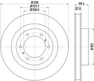 8DD355129861 HELLA PAGID - tarcza ham. malow. HC prz. LE TO 